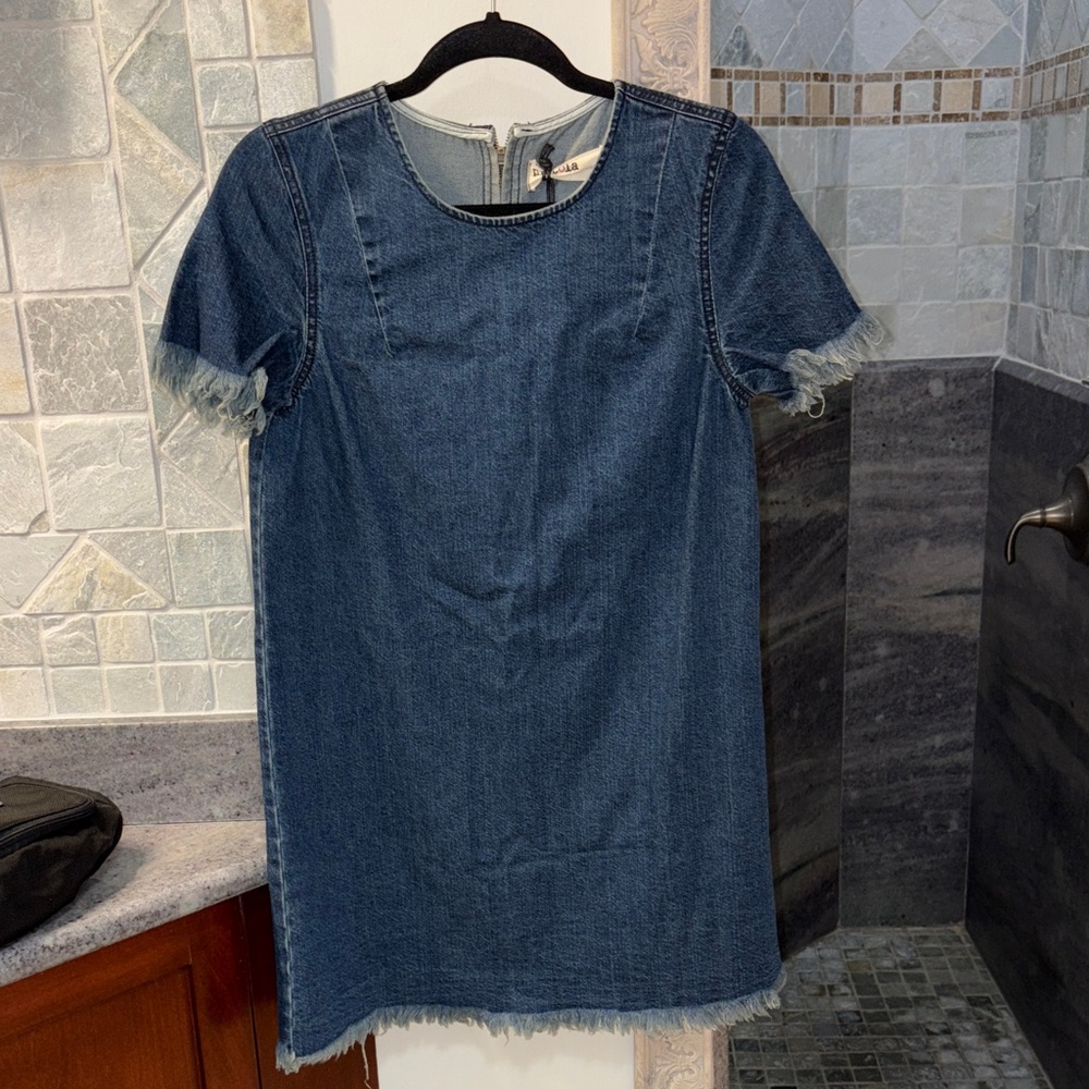 Pistola Denim Frayed Hem Dress